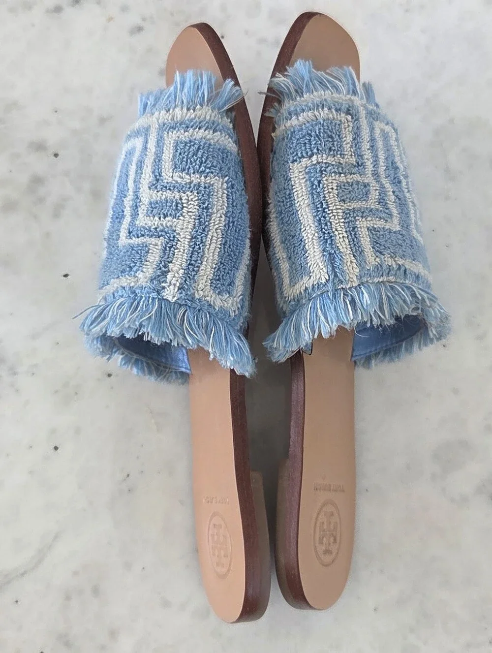 Tory Burch T-Tile Terry Cloth Flat Slides